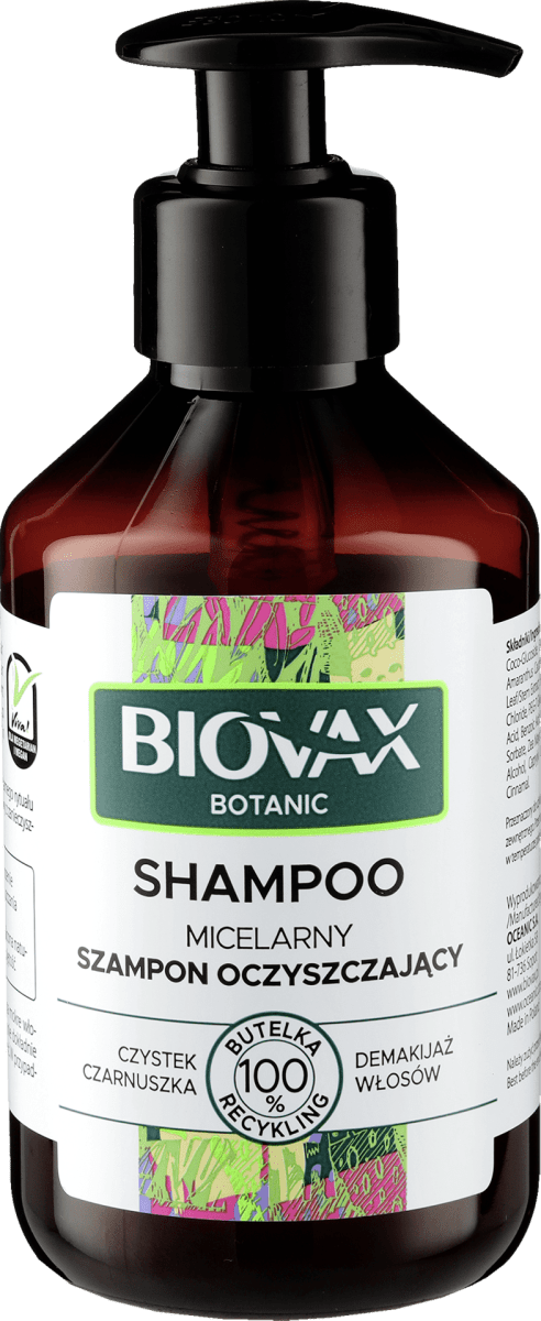 lbiotica biovax botanic micelarny szampon oczyszczający 200ml