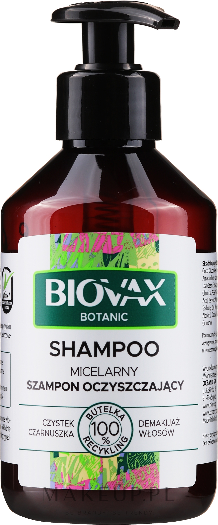 lbiotica biovax botanic micelarny szampon oczyszczający 200ml